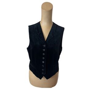 Vintage Ralph Ralph Lauren Blue Label Black Velvet Vest Size 12